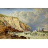 J A Manning (active late 19th Century), Off the Yorkshire coast, signed oil on board, dated 1874,