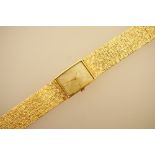 Gent's Bueche Girod 18ct gold bracelet wristwatch, circa 1964,