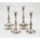 Good set of four Victorian silver candlesticks by Walker, Knowles and Co.