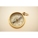 Victorian yellow gold compass fob, unmarked,
