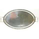 George V silver hammered serving tray by Barker Bros.