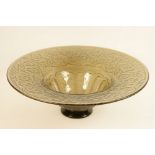 French acid etched and frosted brown glass flared bowl, 20th Century,