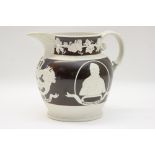 Battle of Waterloo commemorative stoneware jug, circa 1815-30,