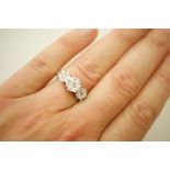 Diamond cluster ring, in 9ct white gold,