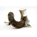 Late Victorian silver mounted horn snuff mull by William Hutton & Sons, Sheffield 1897,