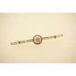 Diamond and pearl bar brooch,