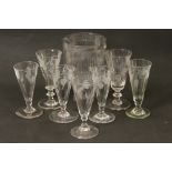 Seven various 19th Century engraved ale glasses,