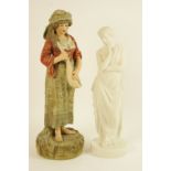 Robinson and Leadbetter tinted parian figure 'The Mandolin Player', circa 1890,