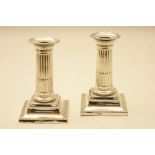 Pair of Victorian silver dwarf candlesticks by James Dixon & Sons, Sheffield 1894,
