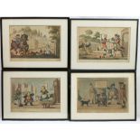 Henry William Bunbury (1750-1811), four hand coloured satirical engravings by J Bretherton,