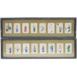 Chinese School (late 19th Century), sixteen small rice paper paintings featuring acrobats,