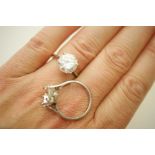 18ct white gold white stone solitaire dress ring, untested,