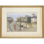 Hubert Coop (1872-1953), On the road to market, watercolour, signed,