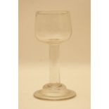 George II wine glass, circa 1740, ogee bowl over a plain solid stem, domed and folded foot, 15.