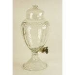 Late Victorian cut glass urn,