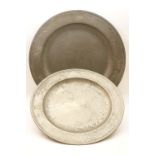 18th Century English pewter charger,