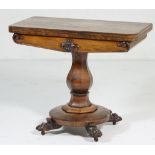 Victorian mahogany pedestal card table,