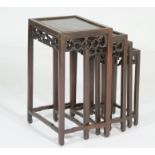 Nest of four Chinese hardwood tables, early 20th Century,