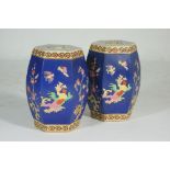 Pair of ironstone pottery garden seats in the Chinese style, 19th Century,