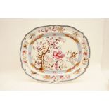 Victorian Peony patterned meat plate, circa 1880 (some restoration), 55cm x 45.