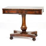 Late Regency rosewood pedestal centre table,