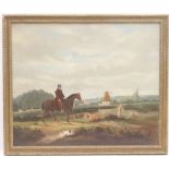 English School (early 19th Century), hare coursing in a country landscape, oil on canvas,