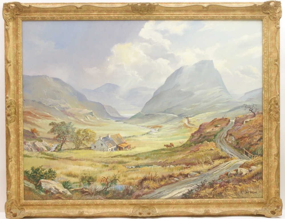Don Vaughan (Contemporary), View in Snowdonia, signed oil on canvas,