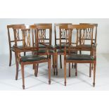 Set of eight Edwardian mahogany and inlaid dining chairs by Cook & Townshend, Liverpool,