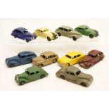 Dinky saloon cars including two open chassis type, the remainder later,