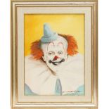 Hal Crecy (American, Contemporary), Clown study, acrylic on canvas, signed,