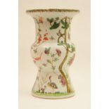 Chinese famille rose vase, late 19th Century, waisted form with central baluster,