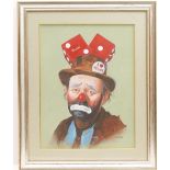Hal Crecy (American, Contemporary), Unlucky clown, acrylic on canvas, signed,
