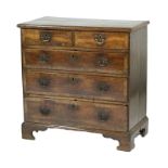 George III oak and mahogany chest of drawers, circa 1760-80,