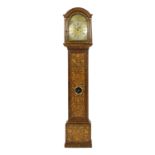 Walnut marquetry longcase clock,
