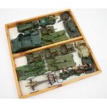 Mixed diecast and plastic field guns and military vehicles, including Britains, Dinky, Lonestar,