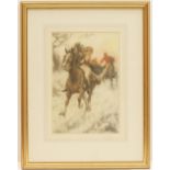 Michael (?), The Chase, watercolour, indistinctly signed and date 1911 (?),