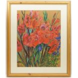Lavinia Range (Contemporary), Floral study, signed pastel and crayon,