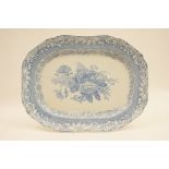 Copeland & Garrett blue and white meat plate, circa 1840,