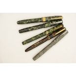 Mabie Todd Swan 'Self Filler' fountain pen, grey marbled case,