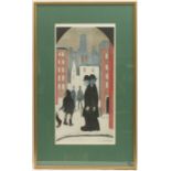 After Laurence Stephen Lowry (1887-1976),'Two Brothers' reprographic coloured print,