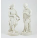 Pair of Copelands Parian figures 'Young England' and 'Young England's Sister', circa 1874,