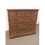 A Victorian mahogany chest, two short and three long mahogany-lined drawers, each cock-beaded with