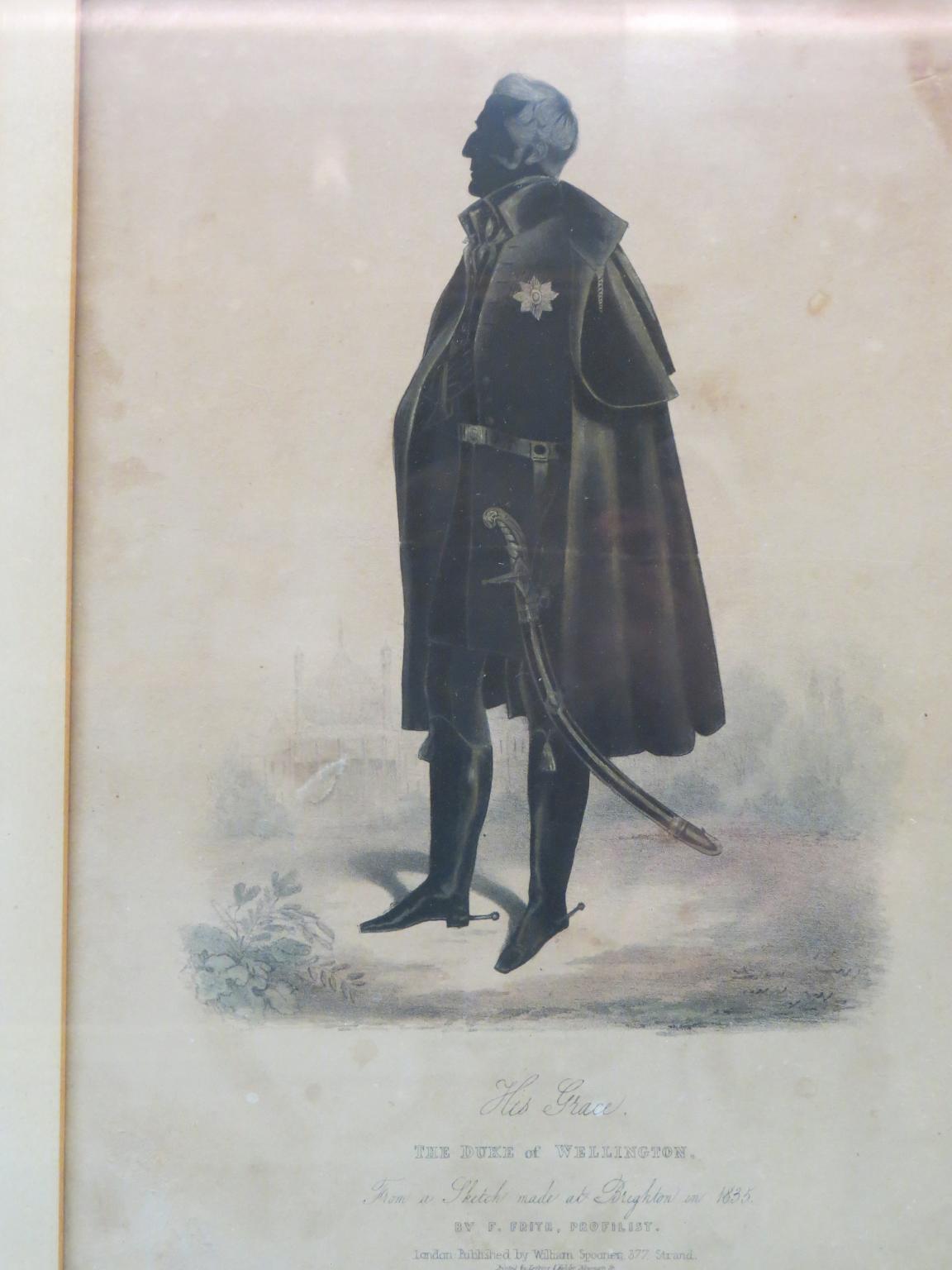 His Grace The Duke of Wellington, lithographed silhouette after F. Frith, full-length profile, 13 - Image 2 of 3