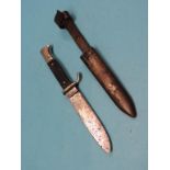 An Hitler Youth dagger, 5in. straight, single-edged blade marked RZM, M7-42, 1940, grip with inset