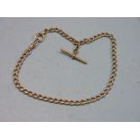 An 18ct. gold watch chain, with T-bar and clip, 35.9 grams