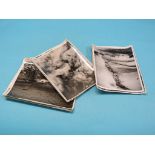 Official WWII photographs, type-written details verso, monochrome, frameless