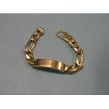 An heavy 9ct. gold name bracelet, 75.2 grams