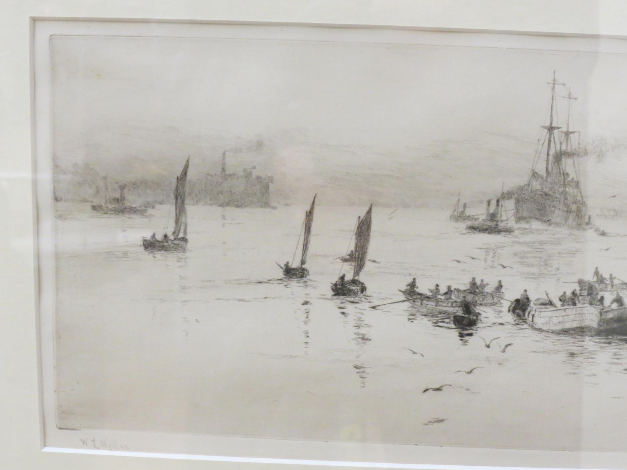 William Lionel Wyllie - marine etching, entitled North Shields, High and Low Lights, signed in - Image 4 of 5