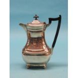 A silver hot water jug, George III-style, William Hutton & Sons Ltd., Sheffield 1944, approx.