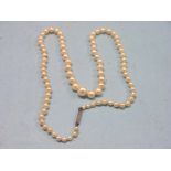 A single-strand cultured pearl necklace, graduated